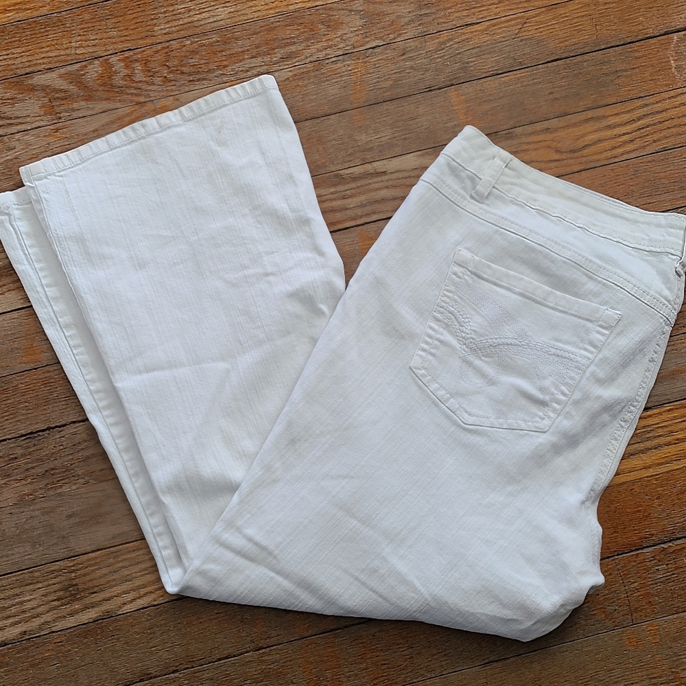 Inc White Jeans Boot Leg Slim Fit Petite 14WP 99% Cotton 1% Spandex